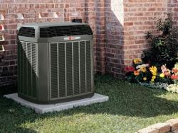 trane condenser unit outside of a house